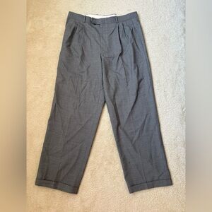 Pierre Balmain 100% wool classic grey trouser dress pants, sz 36x30 (flawed)